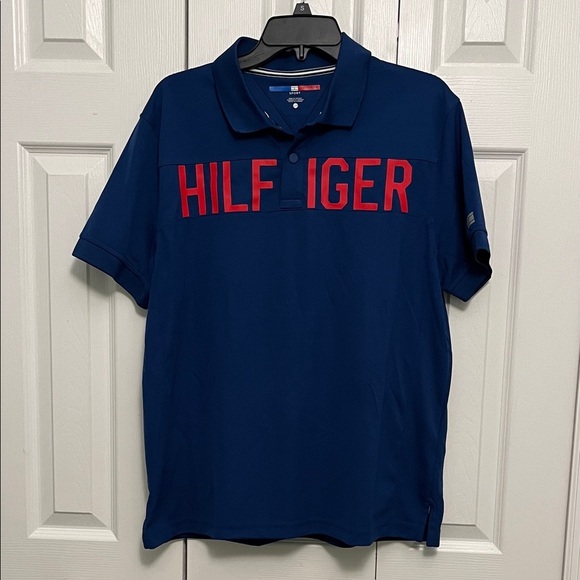 Tommy Hilfiger Other - Tommy Hilfiger Men's Navy blue Polo with Red Lettering large